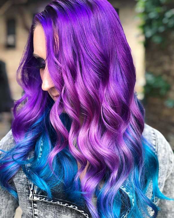 Blue And Purple Hair Ombre