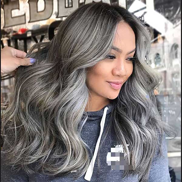 Silver With Blue Hair