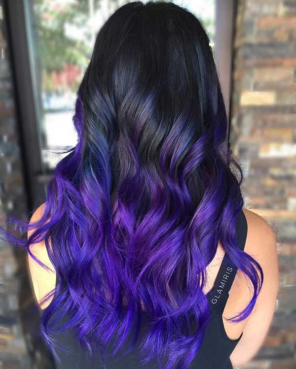 Black Blue Purple Ombre Hair