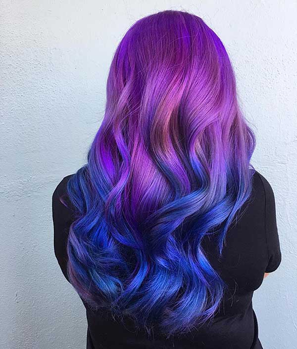 Blue And Purple Ombre Hair