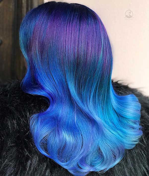 Turquoise Blue Purple Ombre Hair