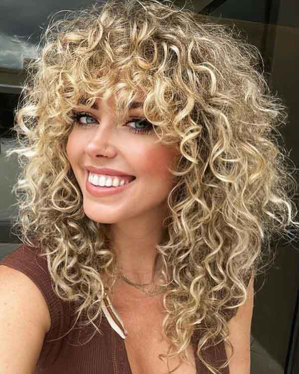 Layered Wavy Medium Curly Hair