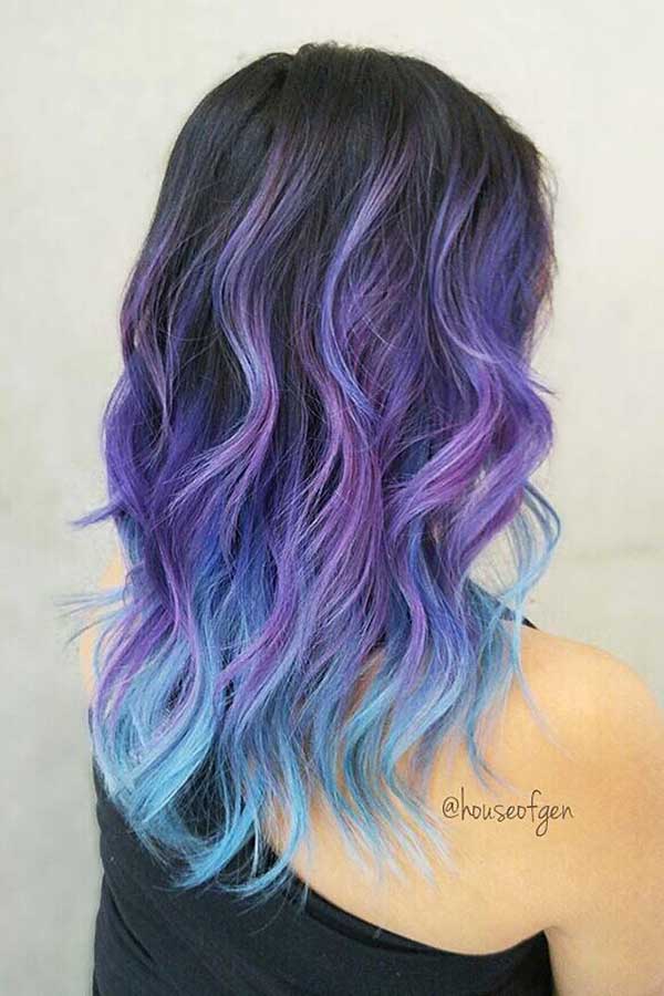 Purple And Blue Hair Ombre