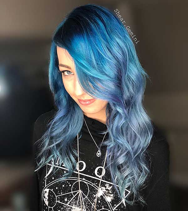 Grey And Blue Hairstyles