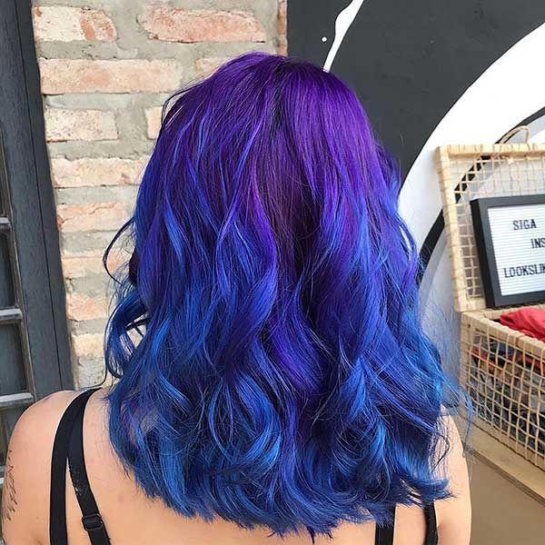 Ombre Blue And Purple Hair