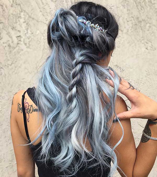 Dark Silver Blue Hair
