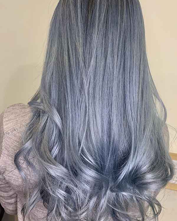 Blue Grey Hair
