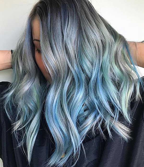 Silver Blue Ombre Hair