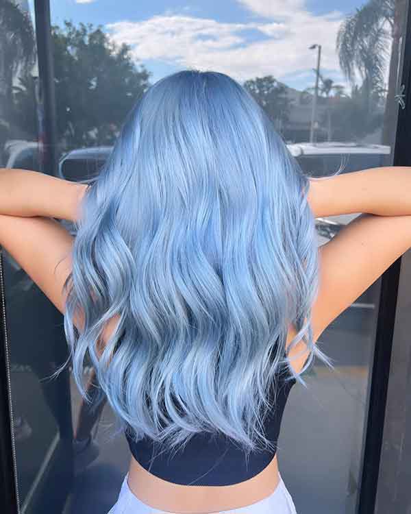 Silver Hair With Blue