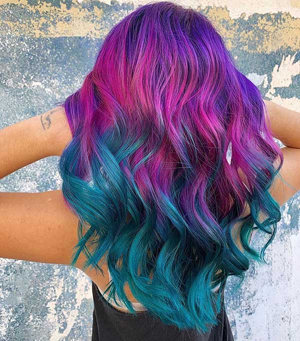 Blue Purple Hair Ombre